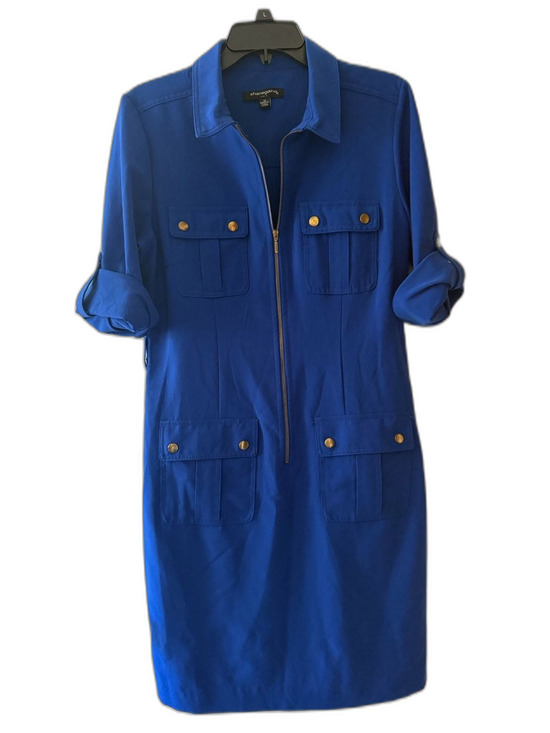 Sharagano Dresses & Skirts - Sharagano Royal Cobalt Blue Zip Front Utility Safari Dress Size 10